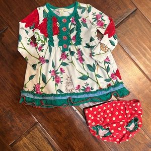 3-6 Month Matilda Jane Christmas Woodland Dress/Tunic Top